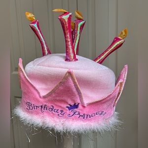 Pink Birthday hat with candles